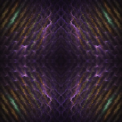 Poster - Abstrct Background. Beautiful symmetrical metallic wavy pattern. Digital Art. Technologies of fractal graphics.