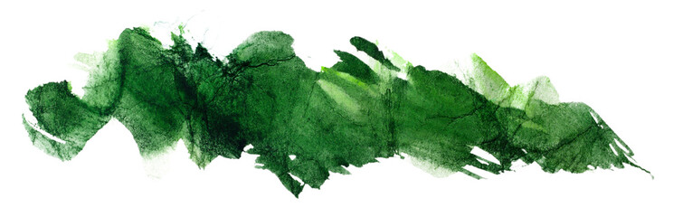 Poster - abstraction of a blot of a water color green dark saturated