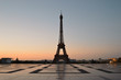 Eiffel Tower at sunrise.