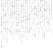 Background With Digits On Screen. Binary Code Zero One Matrix White Background. Banner, Pattern, Wallpaper. Abstract Matrix Background. Binary Computer Code. Coding. Hacker Concept. Vector Background