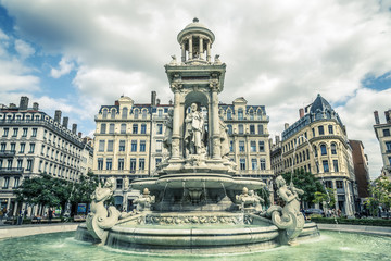 Wall Mural - Jacobins square and beautiful fountain