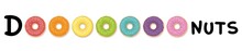 Donuts - Word As Image With Colorful Donuts Instead Of The Letter O. Rainbow Colored Collection.