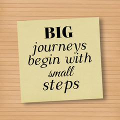 Wall Mural - Inspirational quote - big journeys begin with small steps