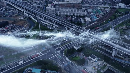 Fototapete - 社会インフラと技術