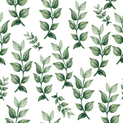 Naklejka na meble Hand drawn watercolor tropical plants set exotic leaves hand draw