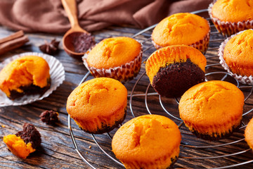 Canvas Print - pumpkin muffins for potluck or halloween