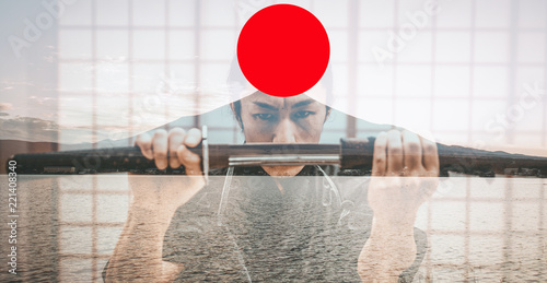 Fotografía Samurai training in a traditional dojo, in Tokyo