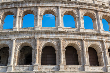 Wall Mural - Close up detailed view of the exterior wall of the Colosseum in Rome, Italy.