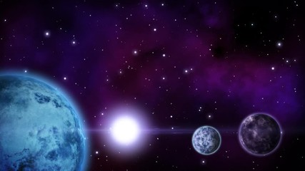 Wall Mural - Parade of planets with empty space for your text. Loop.