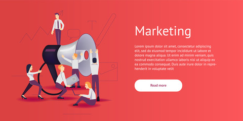 Vector illustration - marketing and advertising in flat style.
