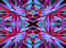 Purple And Red Shattered Kaleidoscope Pattern