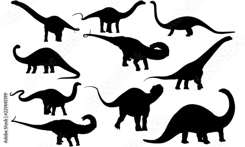 Download Apatosaurus Dinosaur Svg Files Cricut Silhouette Clip Art Vector Illustration Eps Black Overlay Stock Vector Adobe Stock