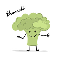 Sticker - Funny smiling brocolli, character for your design