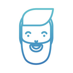 young man head with beard avatar character