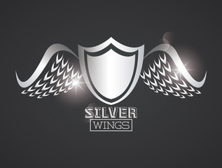 Poster - Luxury silver wings