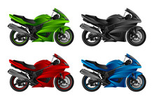 Motorcycle Set On A White Background
