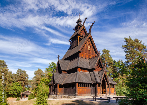 Photo Gol Stave Church Folks museum Bygdoy peninsula Oslo Norway Scandanavia