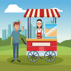 Poster - Pop corn booth cart