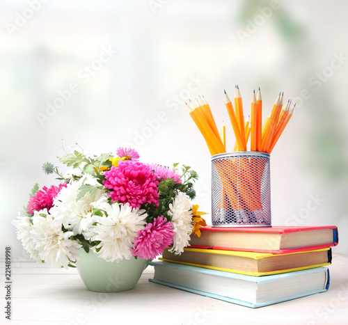 Teachers day concept objects.