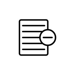 Poster - minus text file outline icon. Simple illustration for UI and UX, website or mobile application