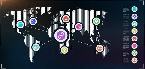 Poster - Internet of things (IOT), cloud at center, devices and connectivity concepts on a network.