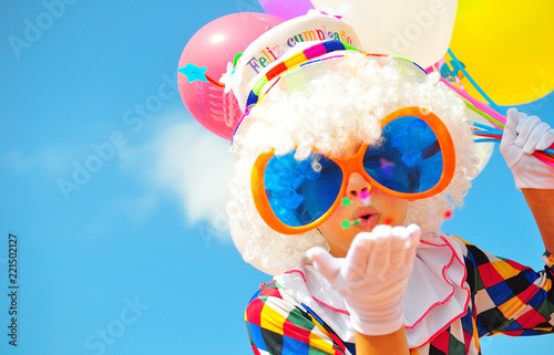 funny clown with balloons