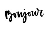Fototapeta Młodzieżowe - slogan Bonjour phrase graphic vector Print Fashion lettering calligraphy
