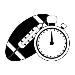 Poster - Football ball and timer in black and white