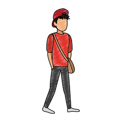 Sticker - Young man faceless avatar scribble