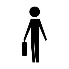 Poster - man pictogram holding business briefcase