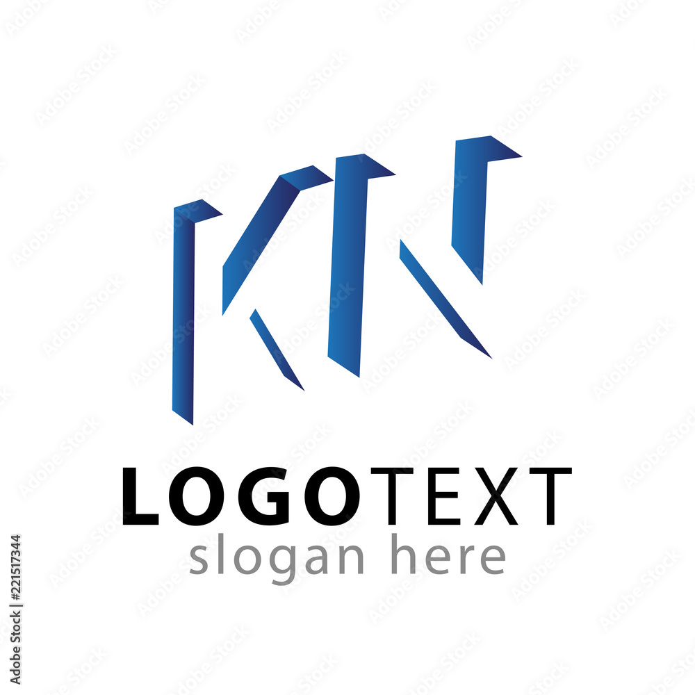 KN initial letter with negative space logo icon vector template Stock ...