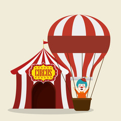 Wall Mural - clown circus with balloon air flying