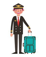 Wall Mural - airline pilot with suitcase work