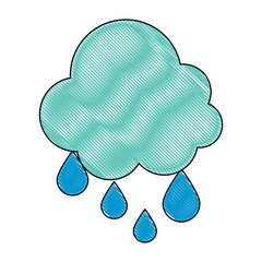 Sticker - cloud and rainy drops