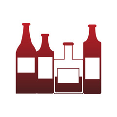 Wall Mural - Alcohol drink bottles red lines