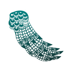 Sticker - Bird wings isolated in blue lines