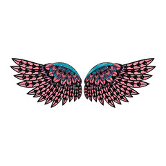 Sticker - Bird wings isolated scribble