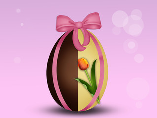 Sticker - illustration of Easter chocolate eggs decorated