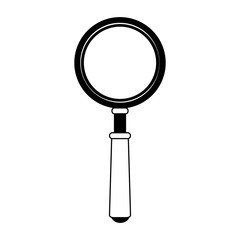 Wall Mural - Magnifying glass symbol in black and white