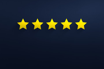 Poster - Five star rating. Customer service experience and satisfaction survey concept