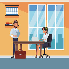 Wall Mural - Business coworkers at office