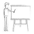 © Gstudio - man teaching with paperboard character