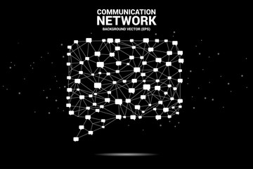 Poster - talk bubble icon with dot and line connections. concept of communication network. 