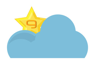 Sticker - cloud and star icon