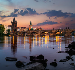 Wall Mural - Dawn over Charles Bridge