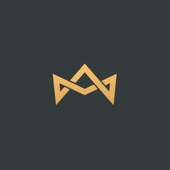 abstract vetor crown logo vector design. sign for beauty salon, elite accessories, jewelry, hotels, 