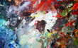 © Yulu - Vibrant oil or acrylic paint on used artist's palette for drawing and painting. Colorful abstract background. Suitable for art print, web-design and other elements of your design.