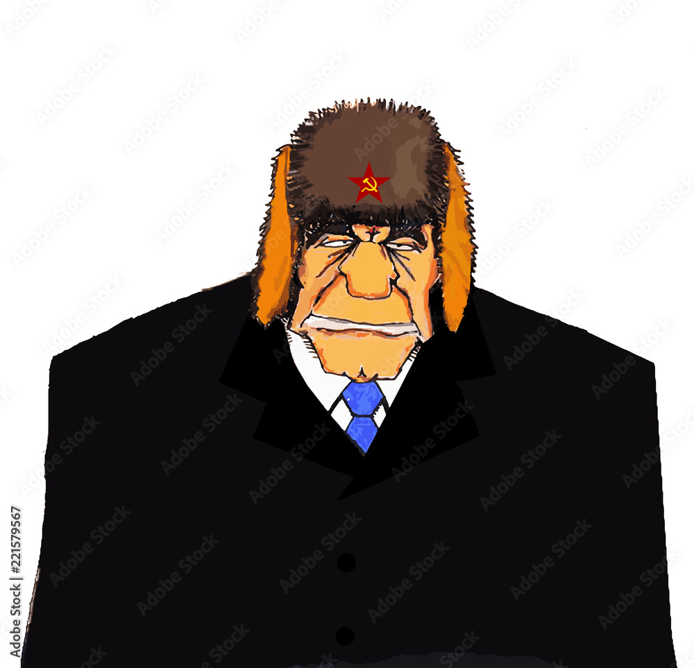 Illustration Of A Senior Man From The Former Soviet Union And With A Illustration Of A Senior Man From The Former Soviet Union And With A