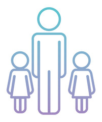 Wall Mural - father with daughters figures silhouettes