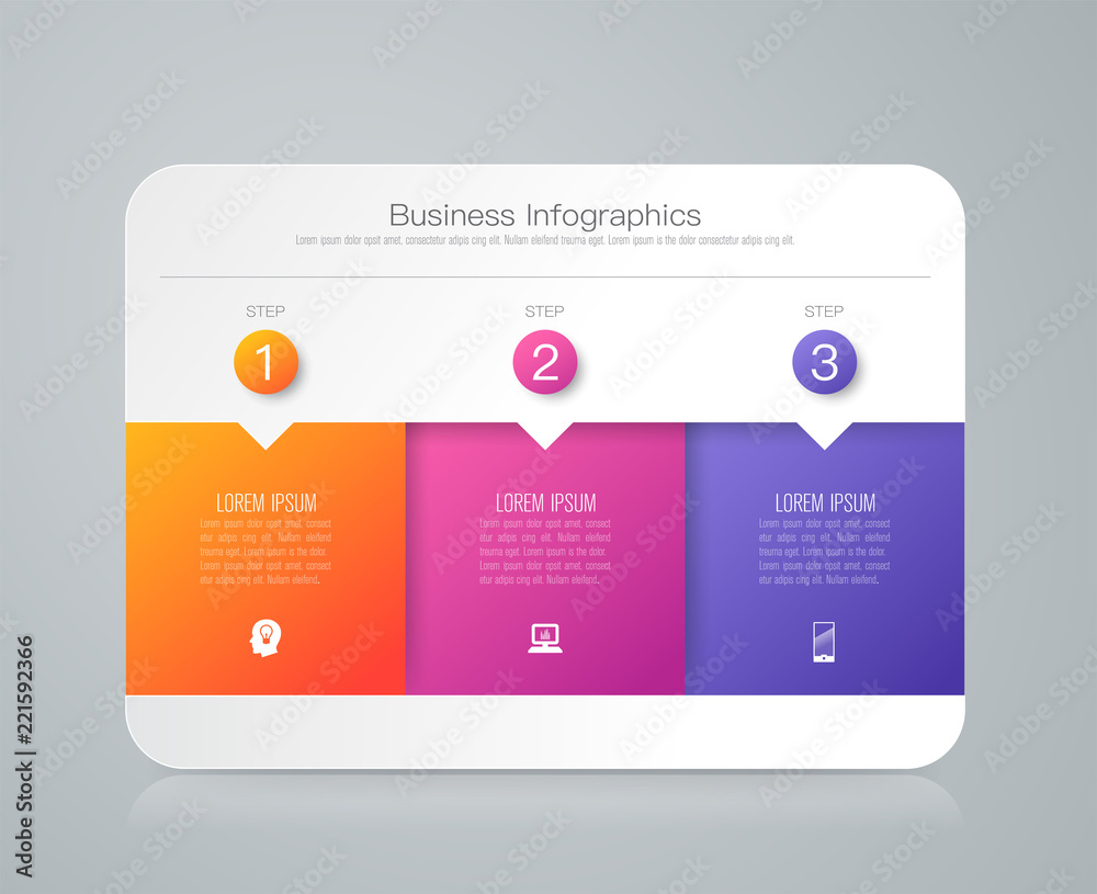 Infographics design vector and business icons with 3 options. - obrazy, fototapety, plakaty 